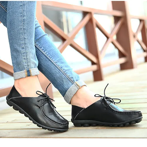 Shoes Woman 2017 Genuine Leather Women Shoes Flats 3 Colors Loafers cow Slip  On Women's Flat Shoes Moccasins Plus Size 35-41