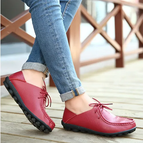 Shoes Woman 2017 Genuine Leather Women Shoes Flats 3 Colors Loafers cow Slip  On Women's Flat Shoes Moccasins Plus Size 35-41