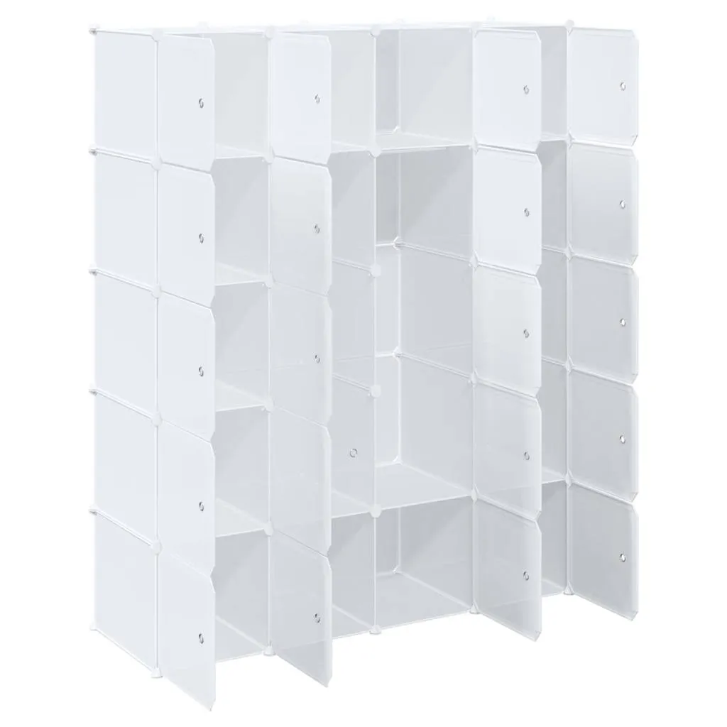 Storage Cube Organiser with 20 Cubes and Hanging Rods PP