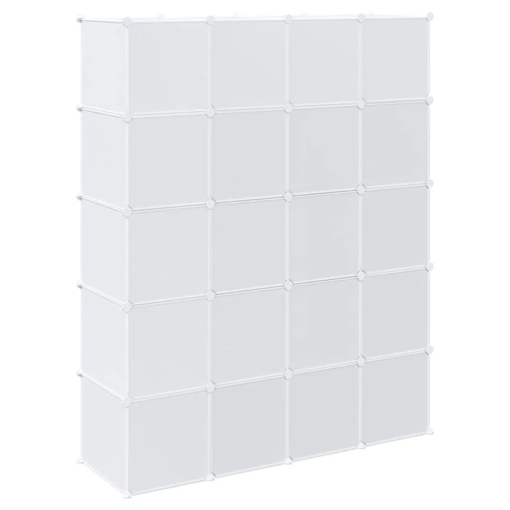 Storage Cube Organiser with 20 Cubes and Hanging Rods PP