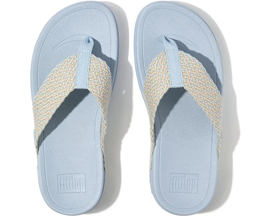 Women's Fitflop Surfa Multi-Tone Webbing Toe Post Sandals Color: Skywash Blue