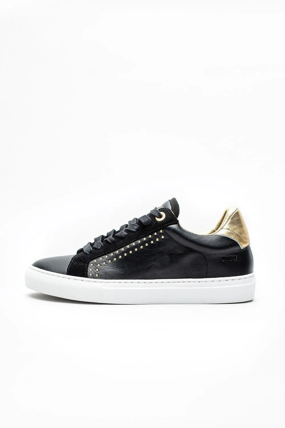 Zadig & Voltaire - ZV1747 Black Gold Leather Sneakers