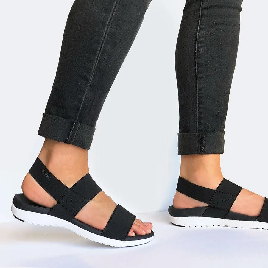 Zullaz ‘Ella’ – Black Orthotic Sandals